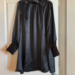 Black Silk Turtleneck Dress
